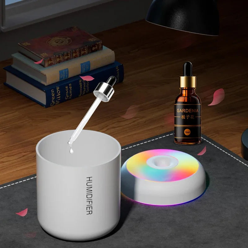 180ML Mini Air Humidifier USB Electric Aroma Diffuser Essential Oil Purifier Aromatherapy Mist Maker Lights for Car Home Bedroom